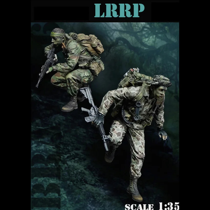1/35 Modern LRRP Special Operations Soldiers, 2 Figures, Resin Model Figure Kit, Unassembled and Unpainted