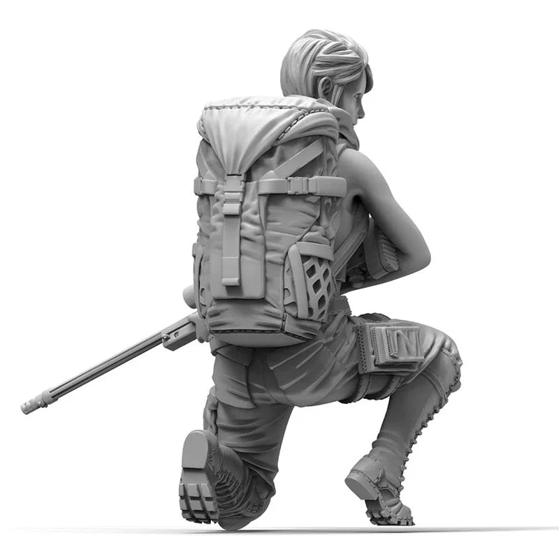 1/35 Modern Female Sniper with Precision Rifle, Resin Model Figure Kit, Unassembled and Unpainted