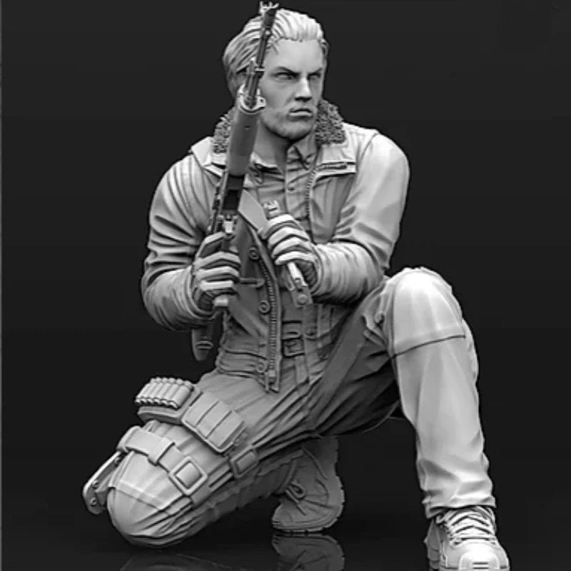 1/35 Modern Operator with Plate Carrier and Rifle, Resin Model Figure Kit, Unassembled and Unpainted