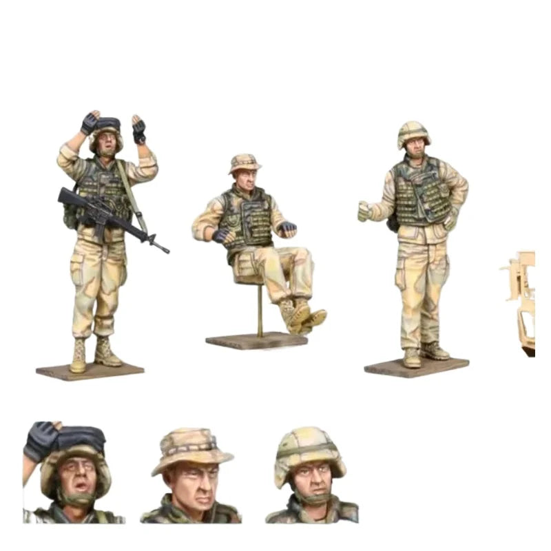 1/35 Modern USMC Bulldozer Crew Iraq 2004, 3 Figures, Resin Model Figure Kit, Unassembled and Unpainted