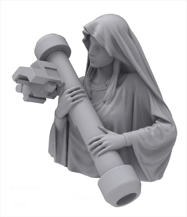 1/10 Female Barbarian Wielding Battle Axe, Resin Model Bust Kit, Fantasy Theme, Unassembled and Unpainted