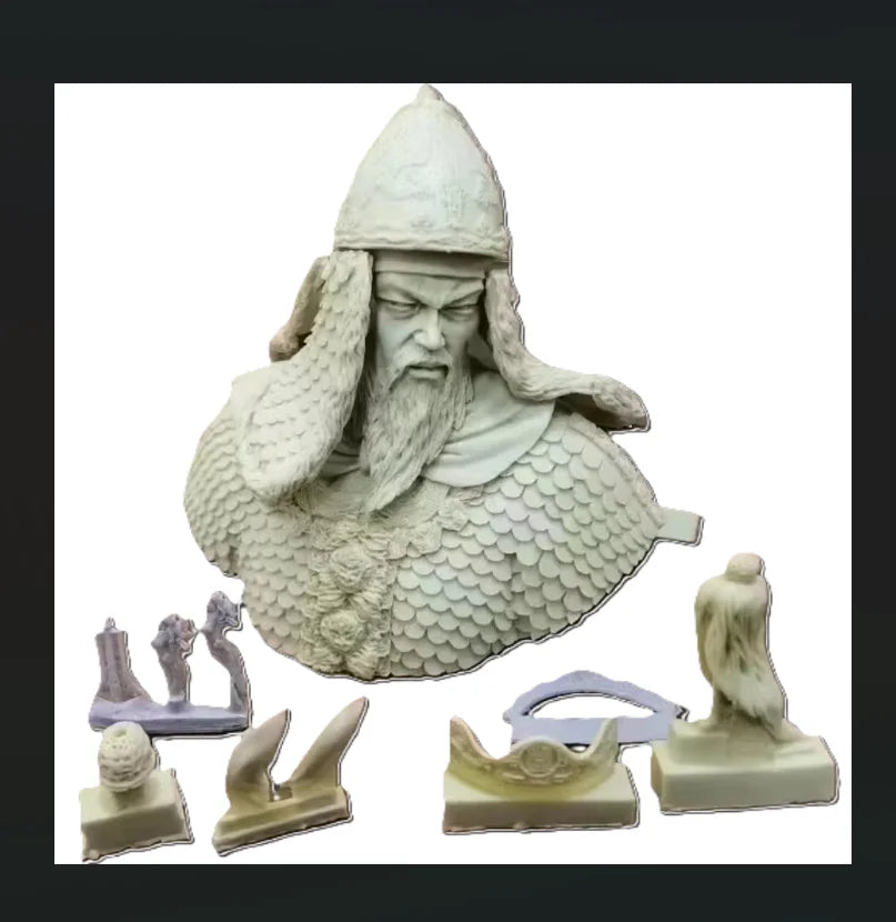 1/10 Medieval Warrior with Armor, Resin Model Bust Kit, Unassembled and Unpainted