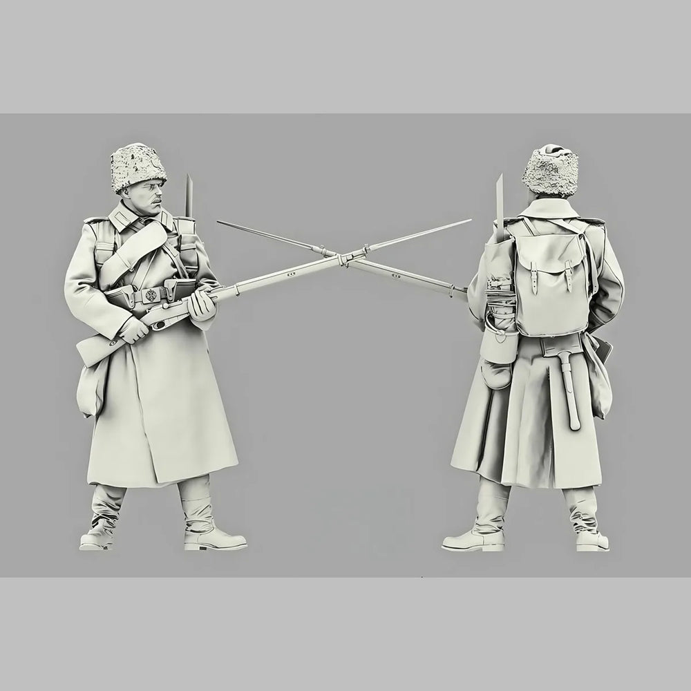 1/35 WWI Russian Imperial Infantry Combat Squad, 5 Figures, Resin Model Figure Kit, Unassembled and Unpainted
