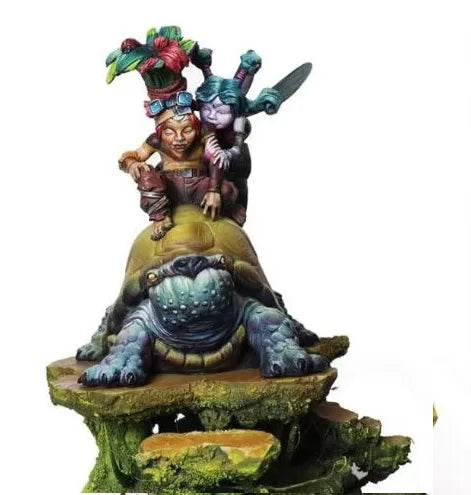 1/24 With Magical Creatures, 4 Figures, Resin Model Diorama Kit, Fantasy Theme, Unassembled and Unpainted