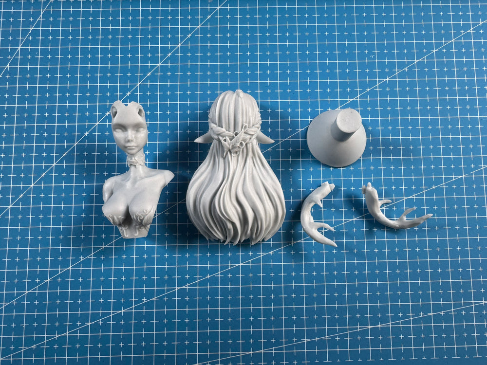 60mm Forest Princess, Resin Model Bust Kit, Fantasy Theme, Unassembled and Unpainted