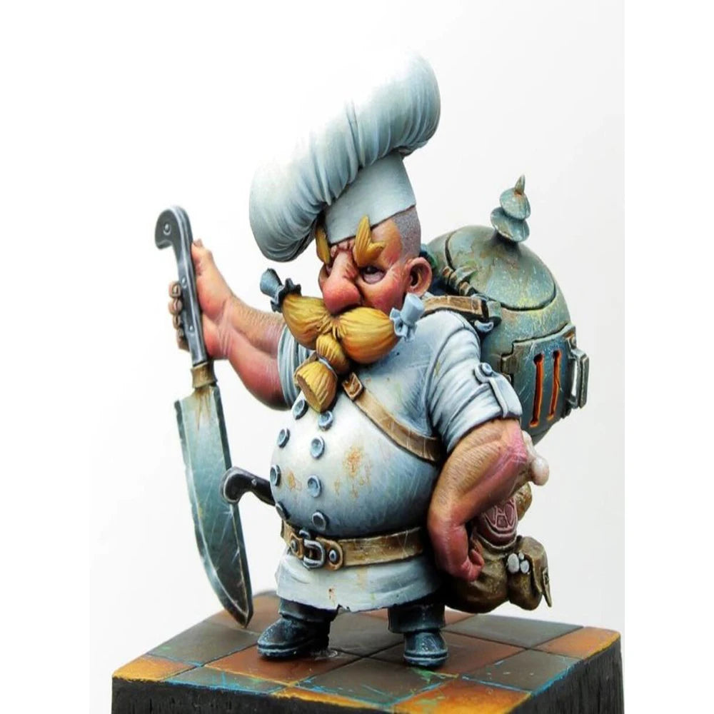 49mm Dwarf Warrior with Feathered Beard, Resin Model Figure Kit, Fantasy Theme, Unassembled and Unpainted