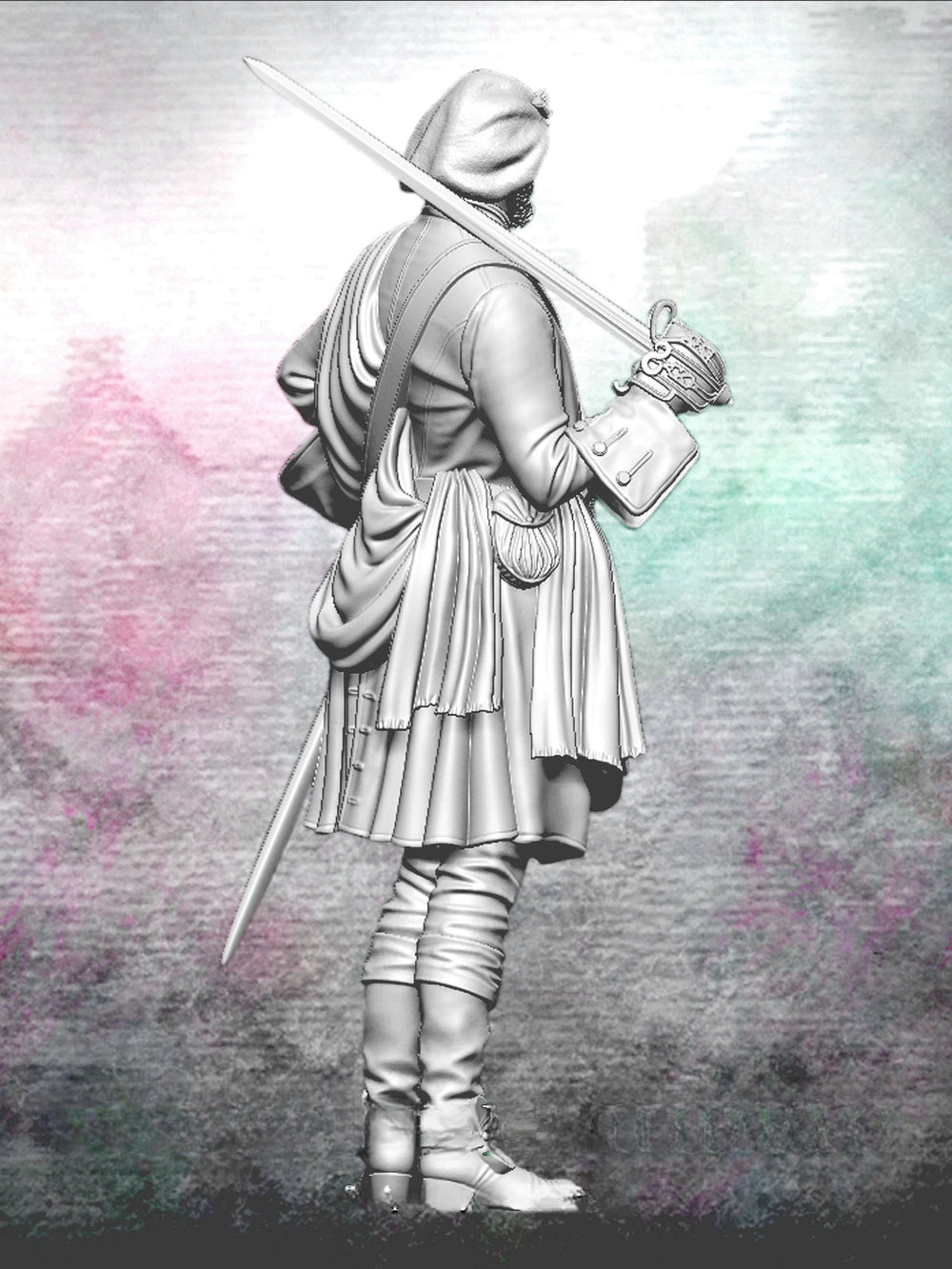 1/24 Ancient Fantasy Robed Warrior, Resin Model Figure Kit, Unassembled and Unpainted