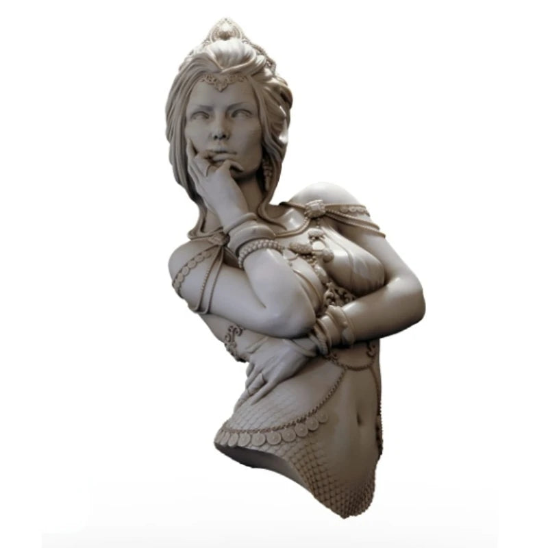 1/10 Contemplative Mermaid Warrior, Resin Model Bust Kit, Fantasy Theme, Unassembled and Unpainted