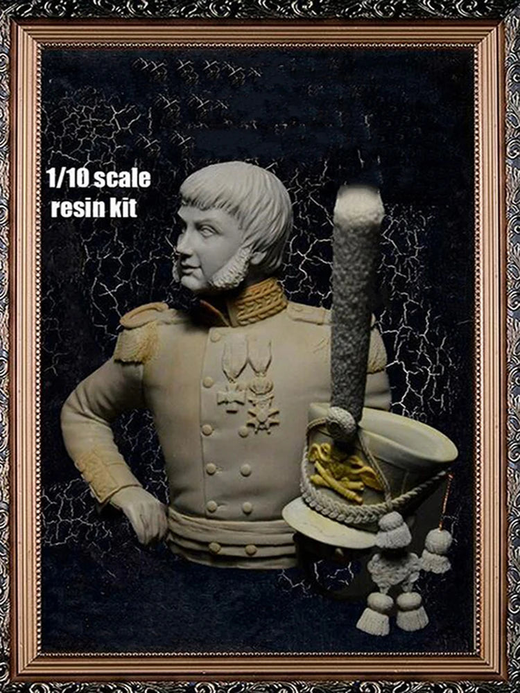 1/10 Napoleonic Russian Imperial Officer, Resin Model Bust Kit, Unassembled and Unpainted