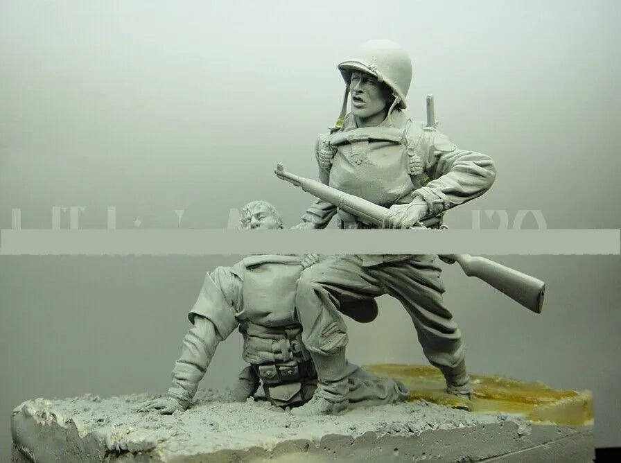 1/16 WWI British Rifleman Charging with Lee-Enfield, Resin Model Figure Kit, Unassembled and Unpainted