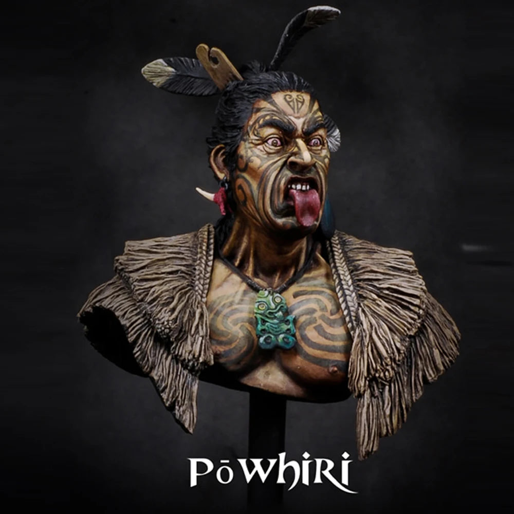 1/9 Ancient Maori Warrior, Resin Model Bust Kit, Unassembled and Unpainted
