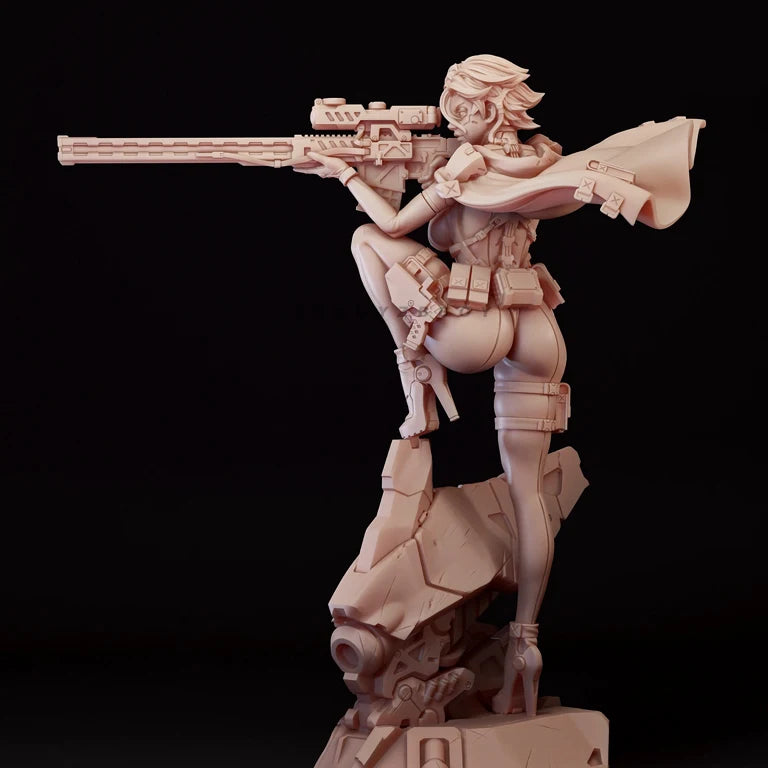 35mm Modern Female Soldier, Resin Model Figure Kit, Unassembled and Unpainted