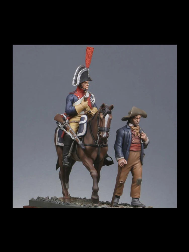 1/32 Napoleonic Cavalry Officers, 3 Figures, Resin Model Figure Kit, Unassembled and Unpainted