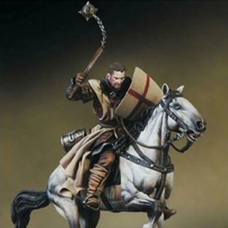 1/24 Medieval Fantasy Mounted Knight, Resin Model Figure Kit, Unassembled and Unpainted