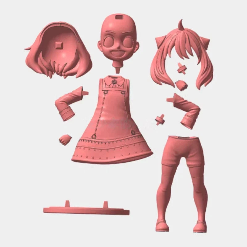 100mm Chibi Anya Demon, Resin Model Figure Kit, Anime Theme, Unassembled and Unpainted