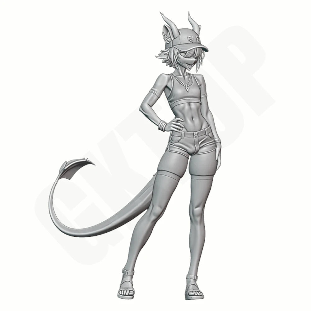 1/24 Kemono Girl, Resin Model Figure Kit, Anime Theme, Unassembled and Unpainted