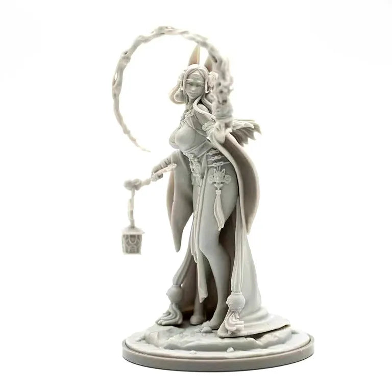 75mm Female Sorceress, Resin Model Figure Kit, Fantasy Theme, Unassembled and Unpainted