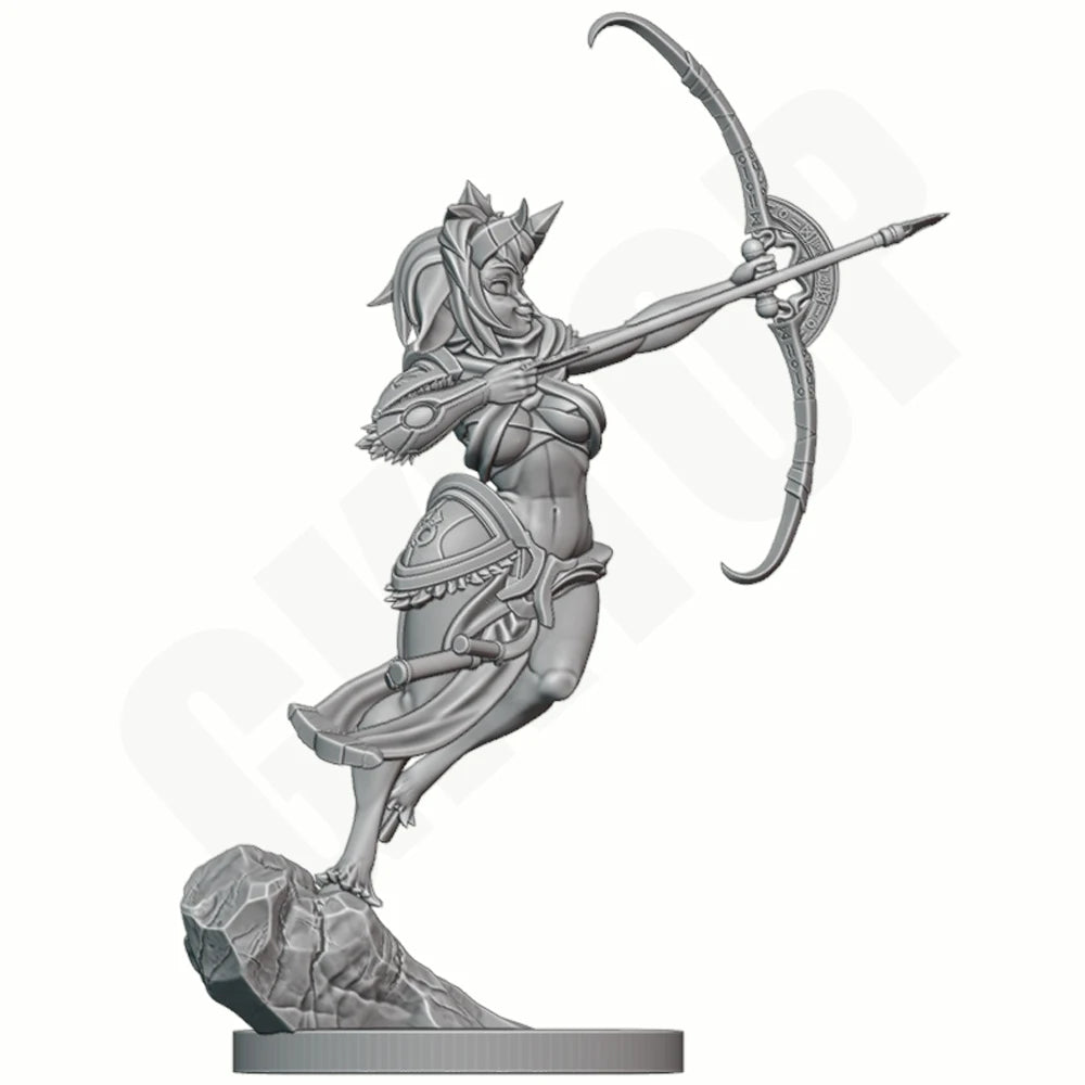 1/24 Beast Ear Huntress, Resin Model Figure Kit, Fantasy Theme, Unassembled and Unpainted