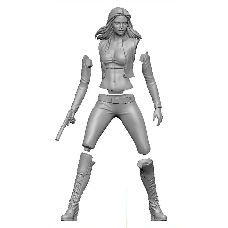 1/35 Female Tactical Operator Long Hair Armed, Resin Model Figure Kit, Unassembled and Unpainted