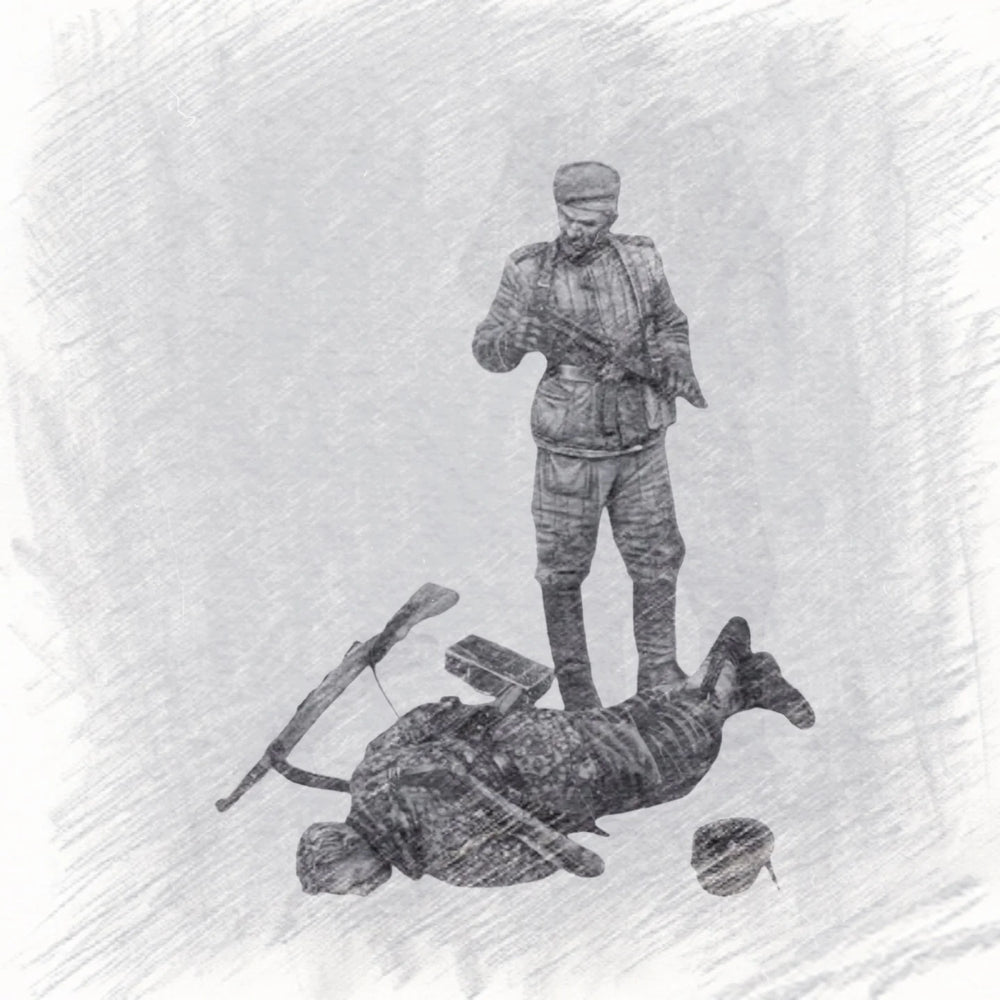 1/35 WWII Soviet Vs German Soldiers, 2 Figures, Resin Model Diorama Kit, Unassembled and Unpainted