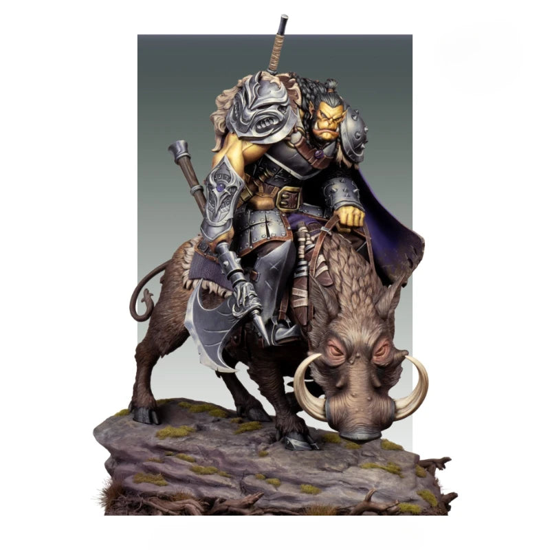 1/24 Medieval Fantasy Orc Cavalry, 2 Figures, Resin Model Diorama Kit, Unassembled and Unpainted