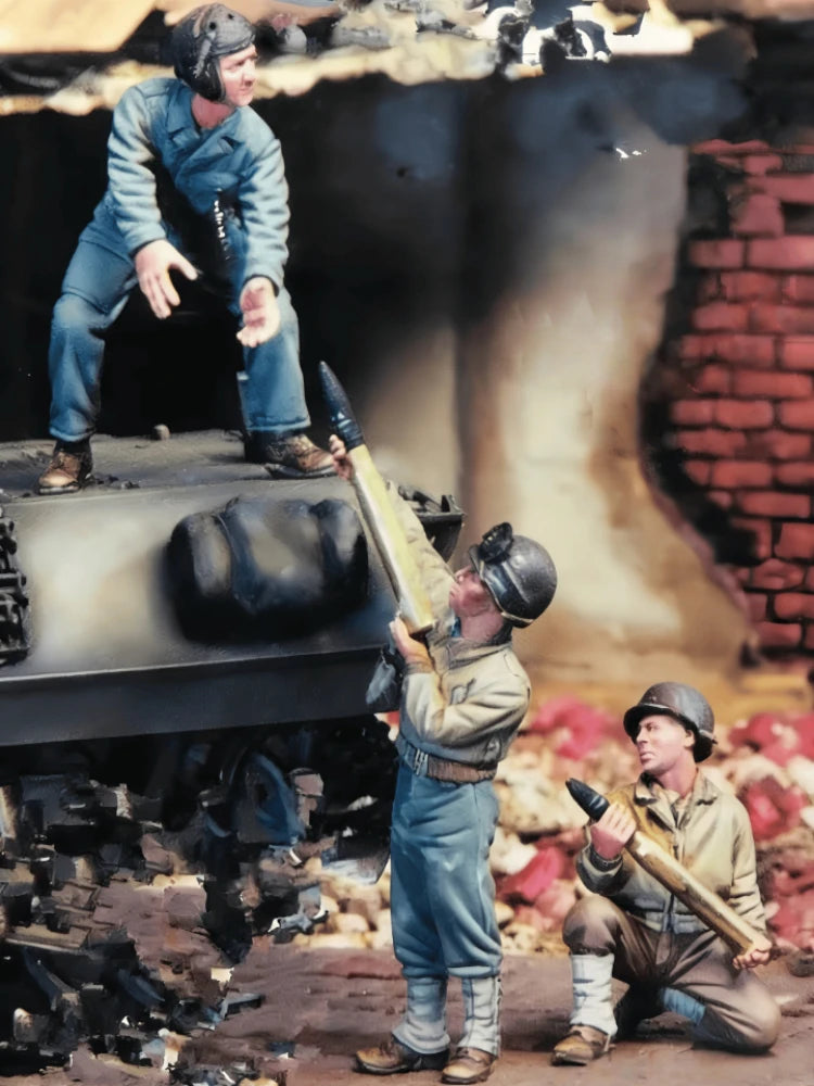 1/35 Modern Construction Workers, 3 Figures, Resin Model Figure Kit, Unassembled and Unpainted