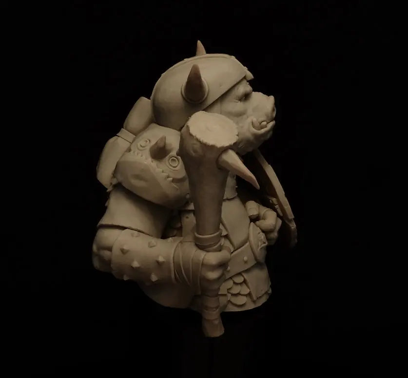 1/12 Dark Fantasy Demon Warrior, Resin Model Bust Kit, Fantasy Theme, Unassembled and Unpainted