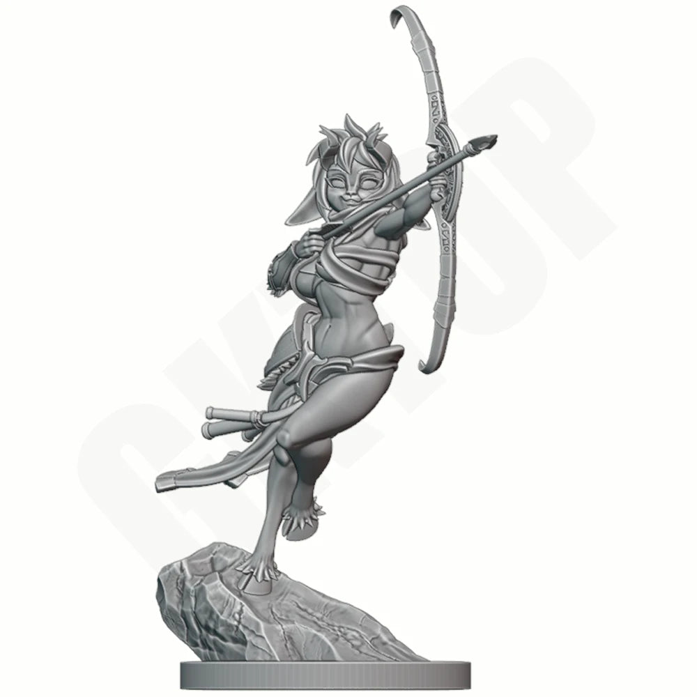 1/24 Beast Ear Huntress, Resin Model Figure Kit, Fantasy Theme, Unassembled and Unpainted