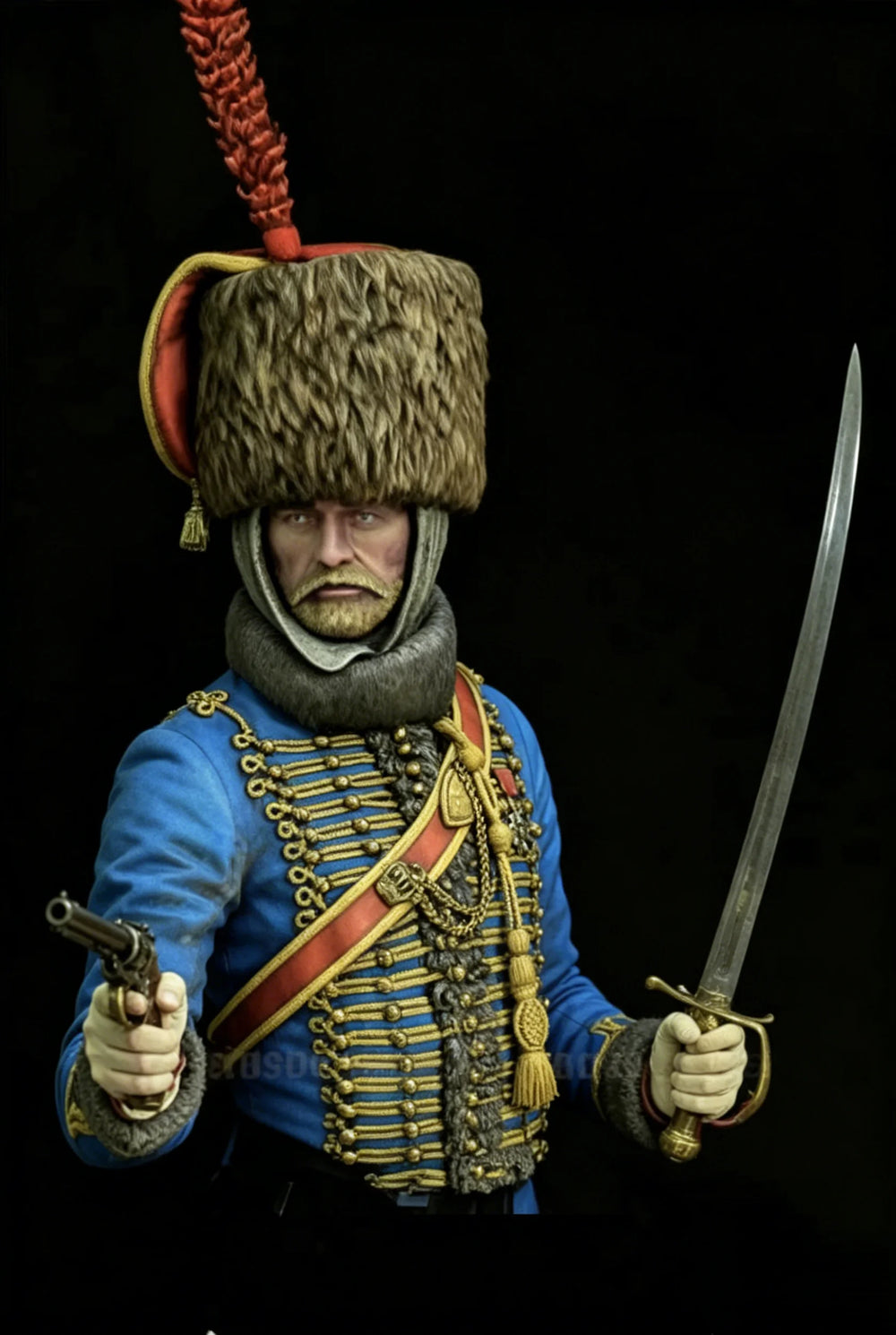 1/10 Napoleonic Russian Guard, Resin Model Bust Kit, Unassembled and Unpainted