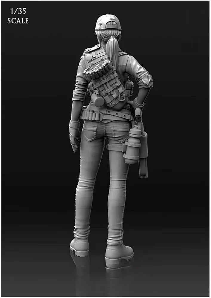 1/35 Modern Tactical Female Scout, Resin Model Figure Kit, Unassembled and Unpainted