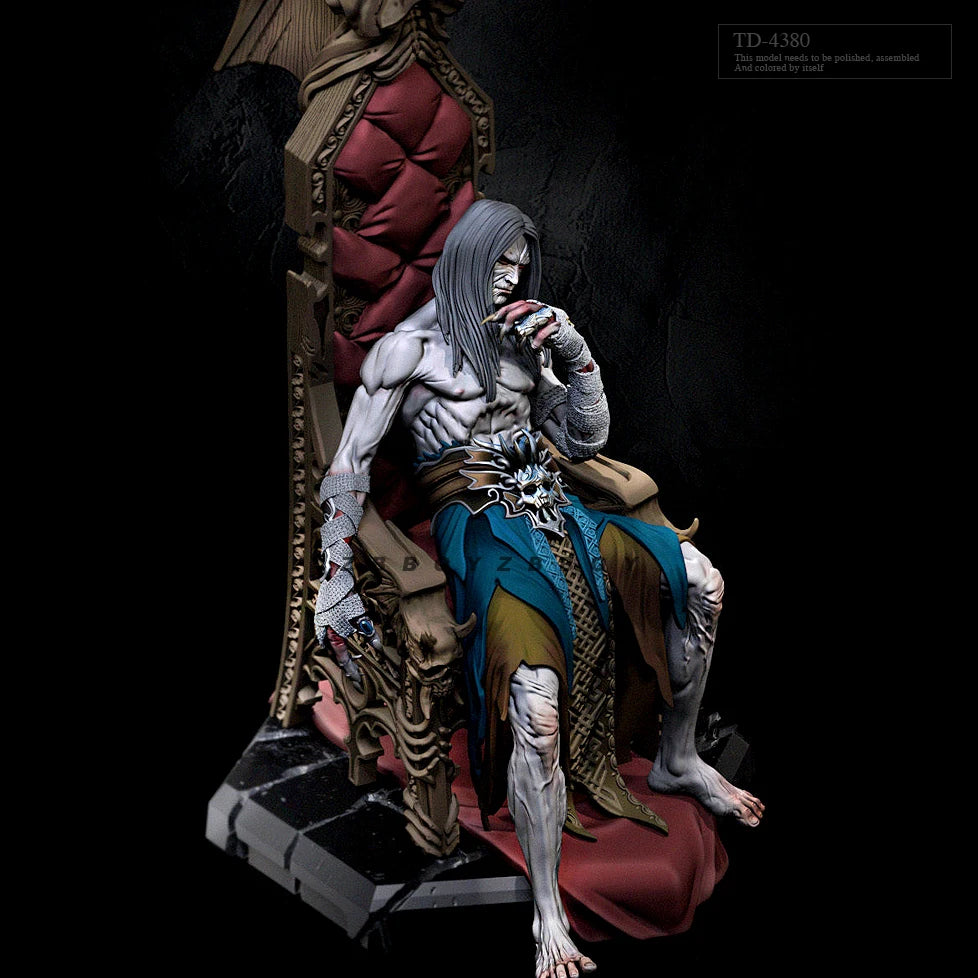 75mm Female with Winged Throne, Resin Model Figure Kit, Fantasy Theme, Unassembled and Unpainted