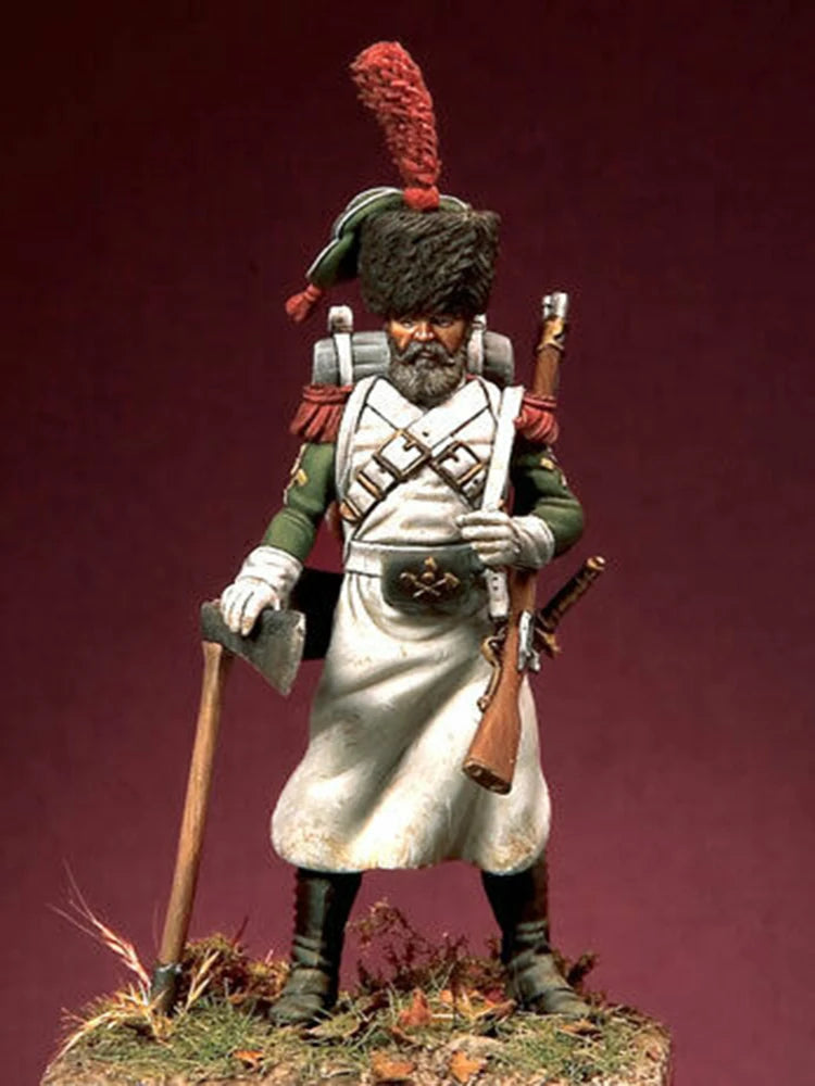 54mm Napoleonic European Soldier, Resin Model Figure Kit, Unassembled and Unpainted