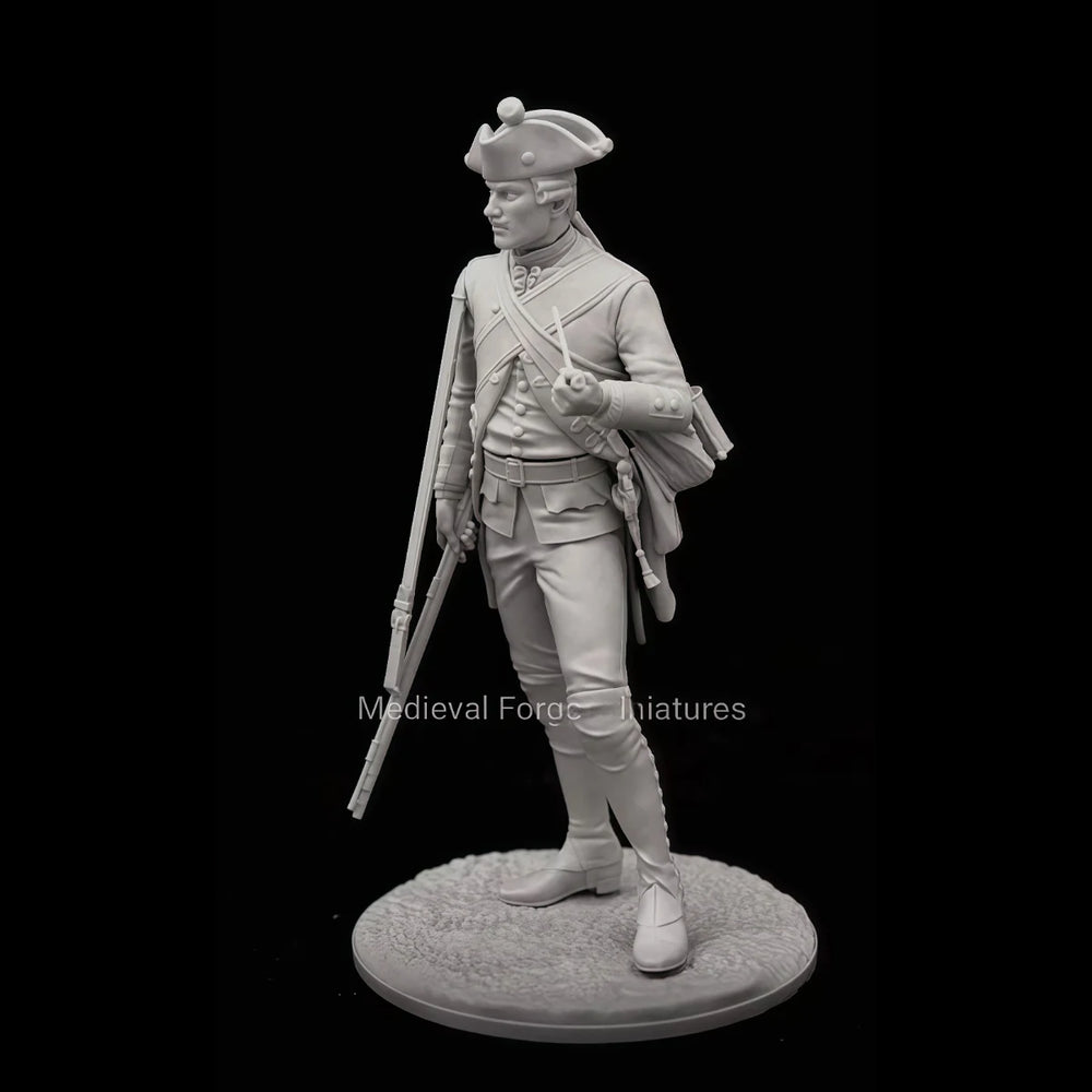 54mm Napoleonic Prussian Infantry, 3 Figures, Resin Model Figure Kit, Unassembled and Unpainted