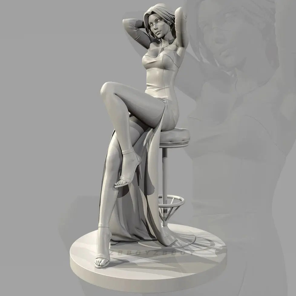 90mm Fashion Female Statue, Resin Model Figure Kit, Unassembled and Unpainted
