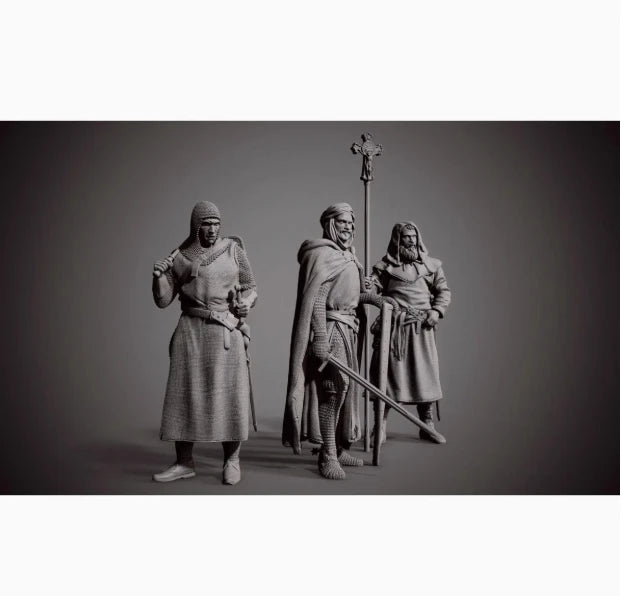 1/24 Ancient Samurai, 3 Figures, Resin Model Figure Kit, Unassembled and Unpainted