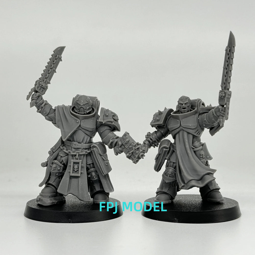 Crusaders, 14 Figures, Resin Model Figure Kit, Sci-Fi Theme, Unassembled and Unpainted