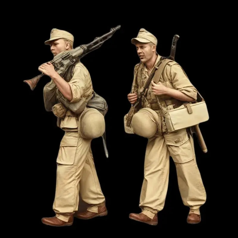 1/35 WWI British Infantry Advancing in Khaki, 6 Figures, Resin Model Figure Kit, Unassembled and Unpainted
