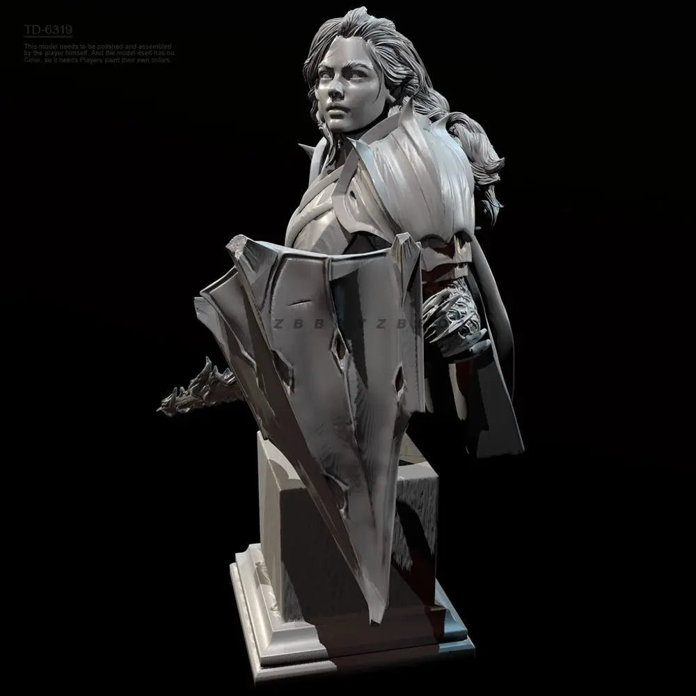 70mm Female Knight, Resin Model Bust Kit, Fantasy Theme, Unassembled and Unpainted
