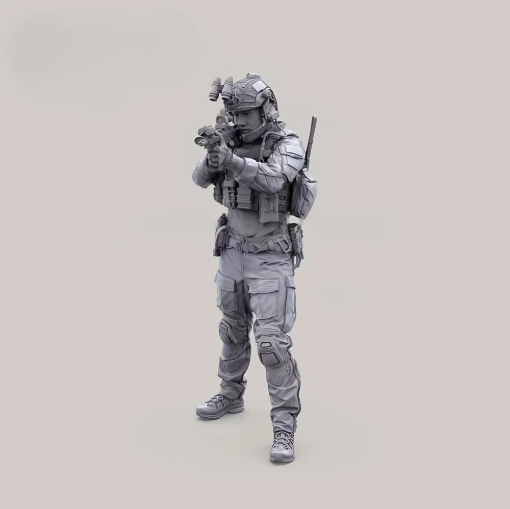 1/35 Modern Infantryman with Plate Carrier, Resin Model Figure Kit, Unassembled and Unpainted