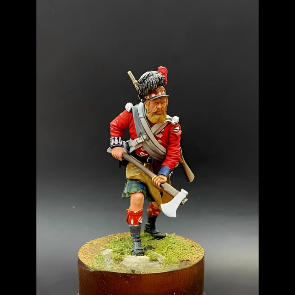 54mm Napoleonic Royal Highlander Black Guard, Resin Model Figure Kit, Unassembled and Unpainted