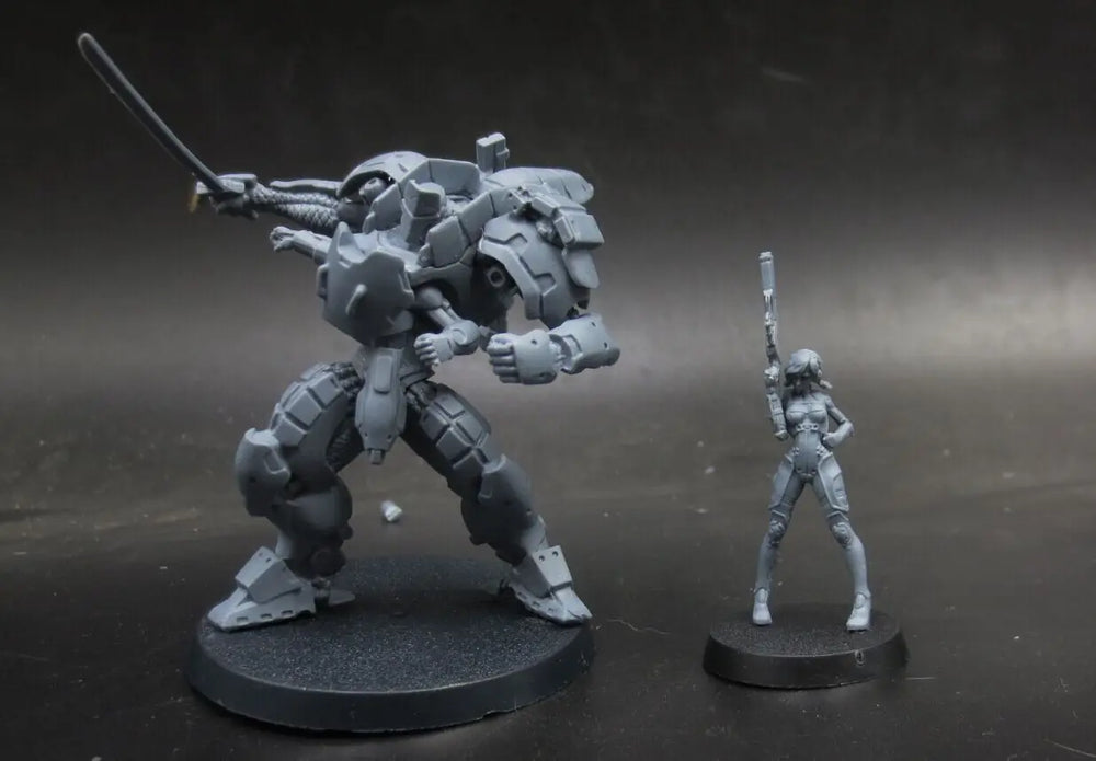 32mm Female Mercenary Squad, 4 Figures, Resin Model Figure Kit, Fantasy Theme, Unassembled and Unpainted