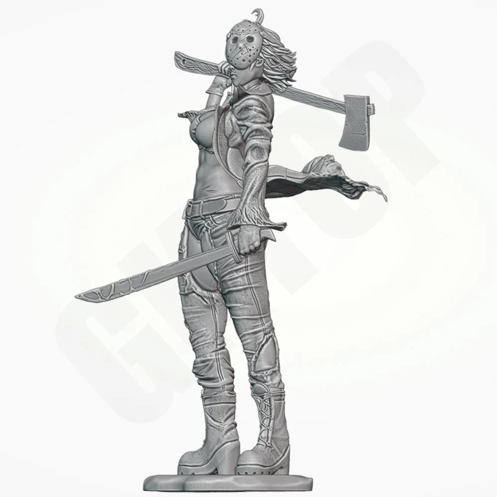 1/24 Female Warrior Dual Blades, Resin Model Figure Kit, Fantasy Theme, Unassembled and Unpainted