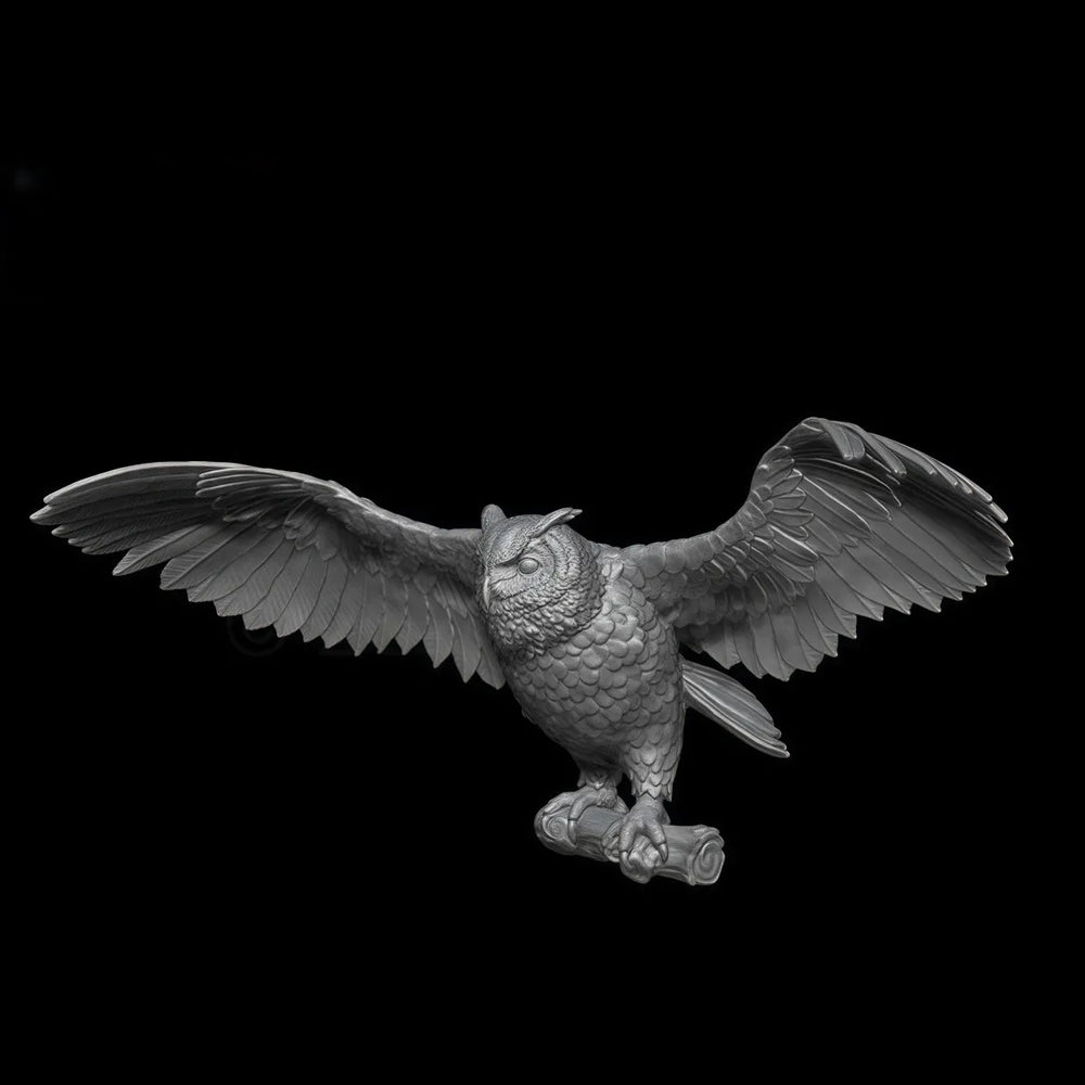 75mm Anthropomorphic Bird Set with Owls and Crow, 4 Figures, Resin Model Creature Kit, Wildlife Theme, Unassembled and Unpainted