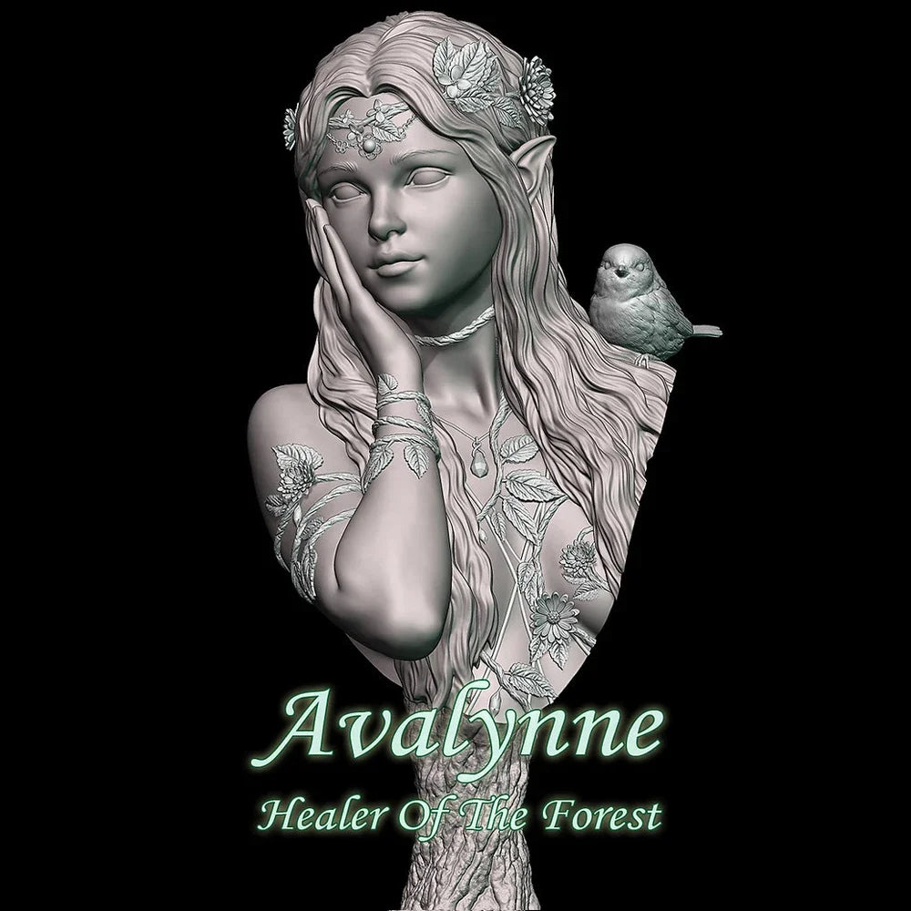 1/10 Avalynne: Forest Healer, Resin Model Bust Kit, Fantasy Theme, Unassembled and Unpainted