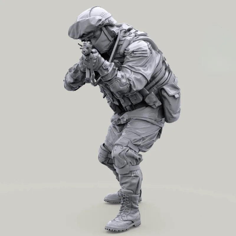 1/35 Modern Russian Operator Firing Rifle, Resin Model Figure Kit, Unassembled and Unpainted