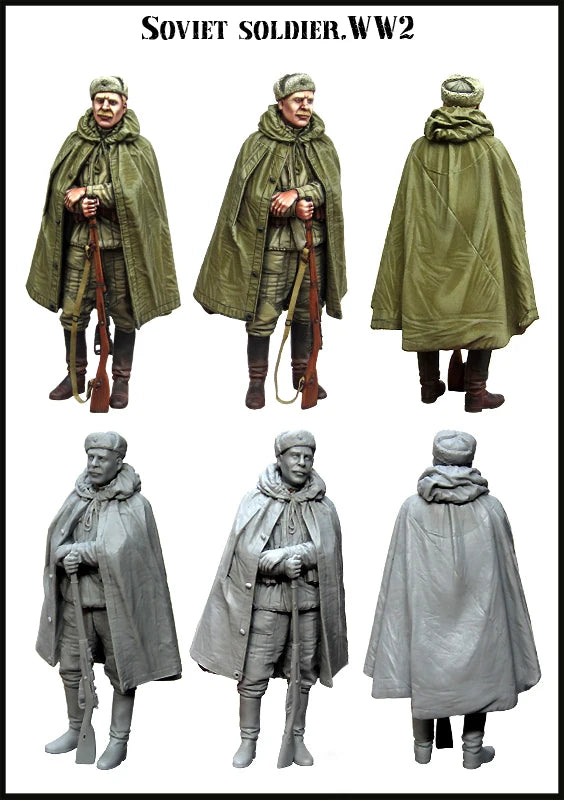 1/35 WWII Soviet Infantry Squad, 6 Figures, Resin Model Figure Kit, Unassembled and Unpainted