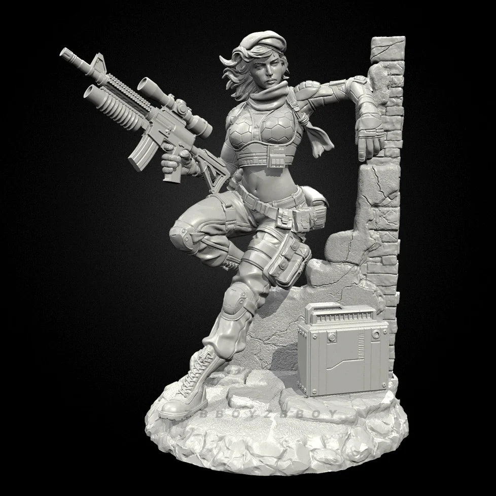 50mm Modern Female Tactical Operator, Resin Model Figure Kit, Unassembled and Unpainted