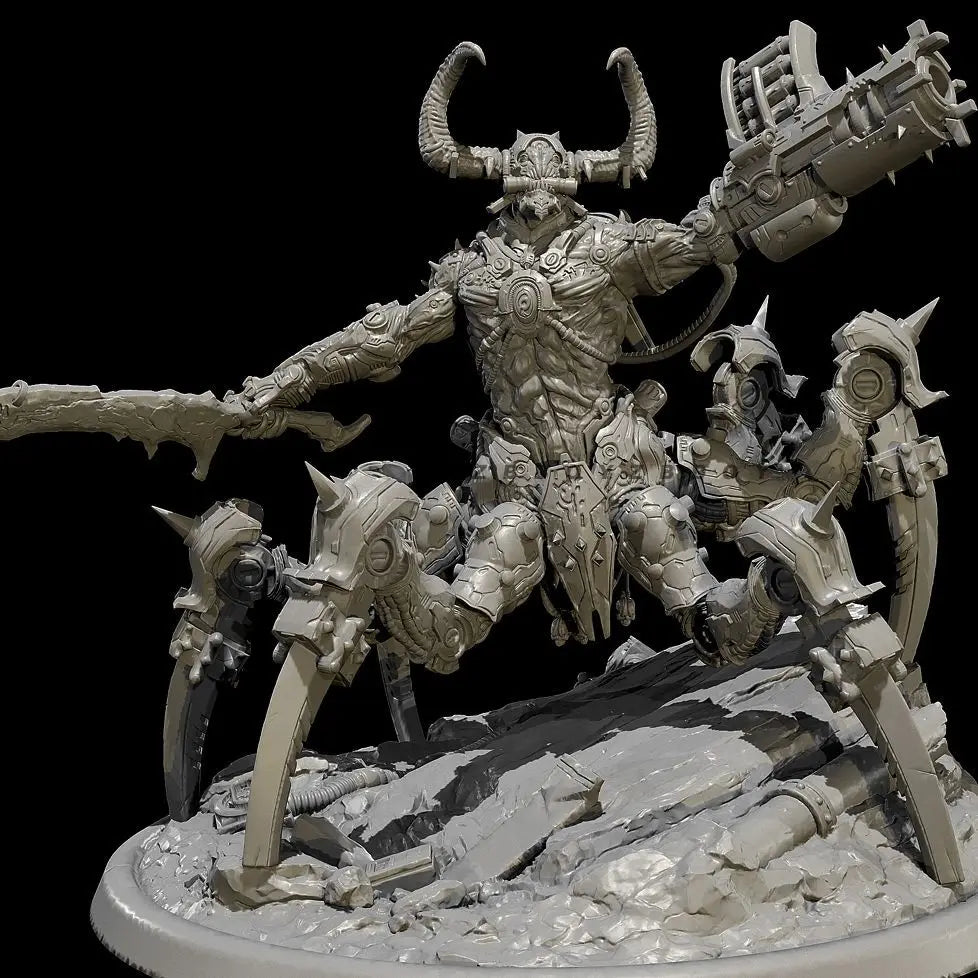 100mm Medieval Evil Demon Warrior, 6 Figures, Resin Model Diorama Kit, Unassembled and Unpainted