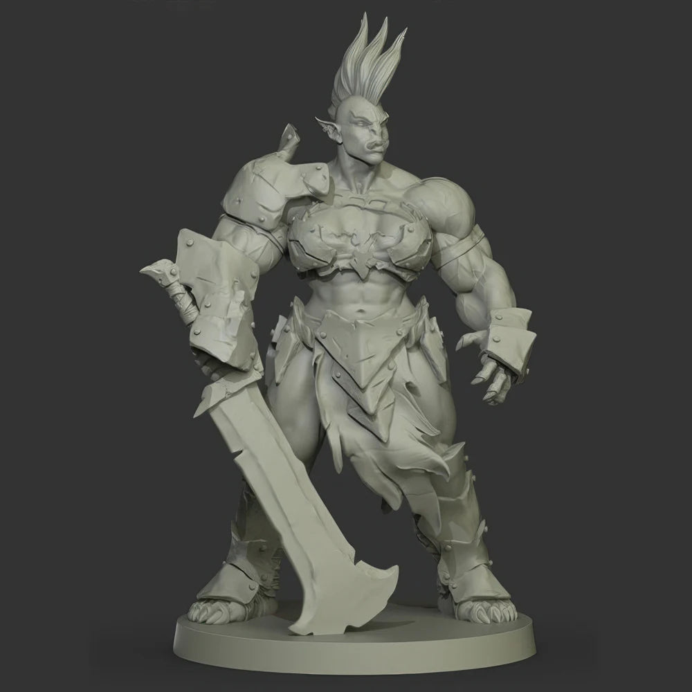 Orc Female Boss, Resin Model Figure Kit, Fantasy Theme, Unassembled and Unpainted