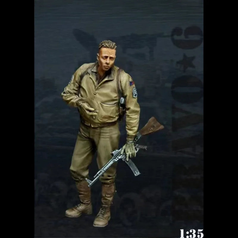 1/35 Modern Infantryman with Puttees and Rifle, Resin Model Figure Kit, Unassembled and Unpainted
